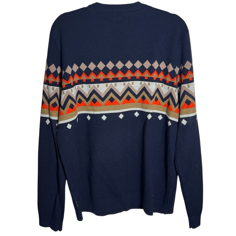 Ted Baker Blue Geometric Pattern Wool Blend Crew … - image 2